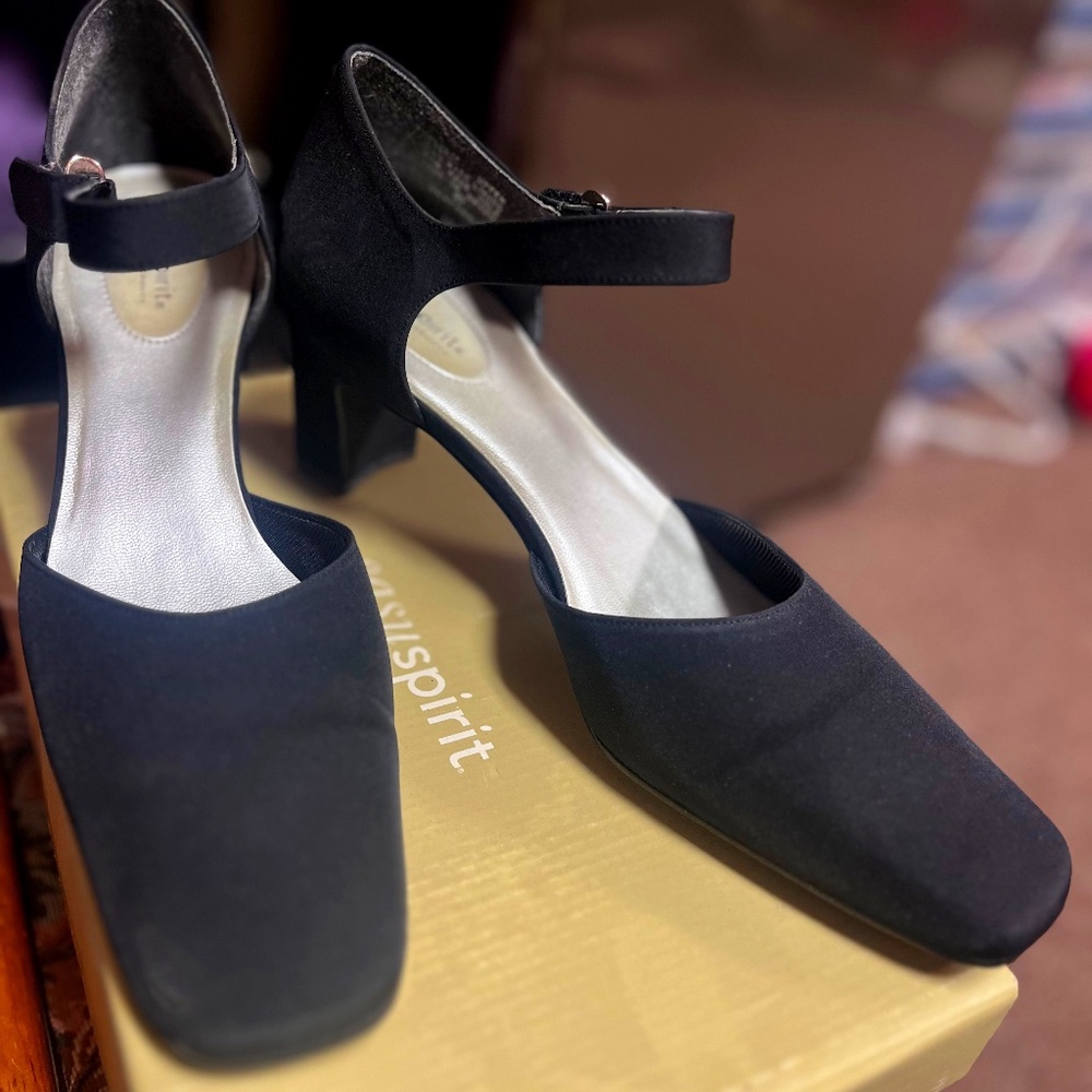 Easy Spirit Wexford Womens Shoe Size 10 N in Black Fabric Comfortable Heel